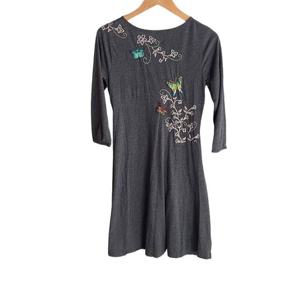 JOHNNY WAS Twist Front Embroidered Butterfly Dress - Picture 2 of 15